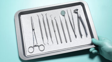 Organized dental tray of instruments